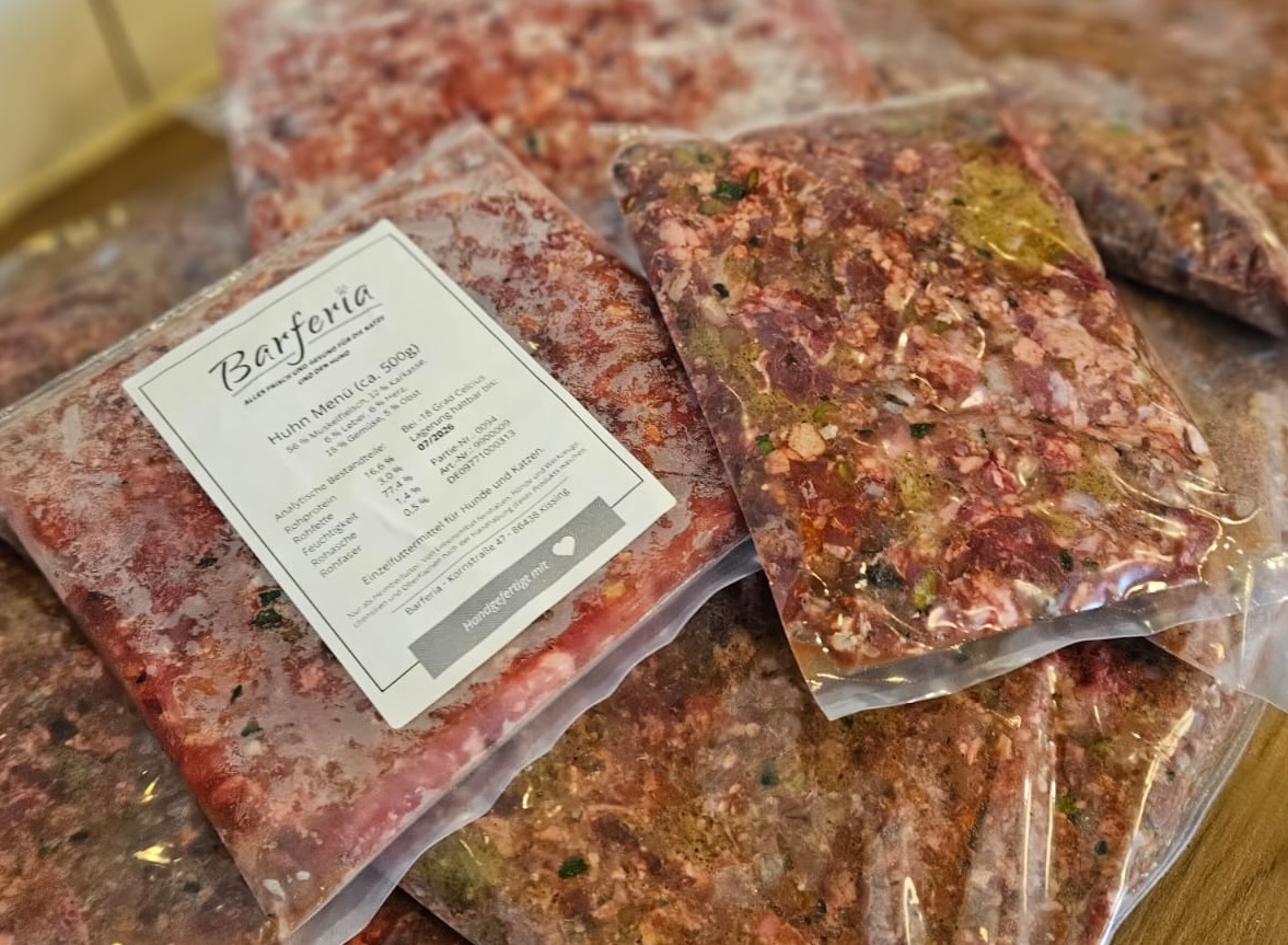BARF-Menüs mit individuellem Barferia-Etikett